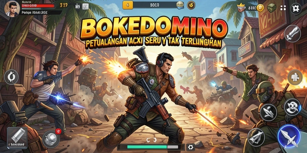 Tampilan seru gameplay BOKEDOMINO dalam aksi mendebarkan.