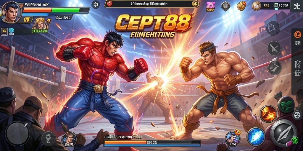 Screenshot gameplay CEPAT88 menampilkan pertarungan seru dengan karakter beragam.
