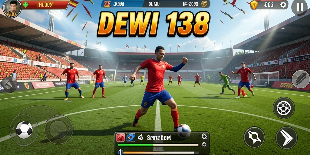 Cuplikan gameplay DEWI138 dengan aksi olahraga yang mendebarkan.