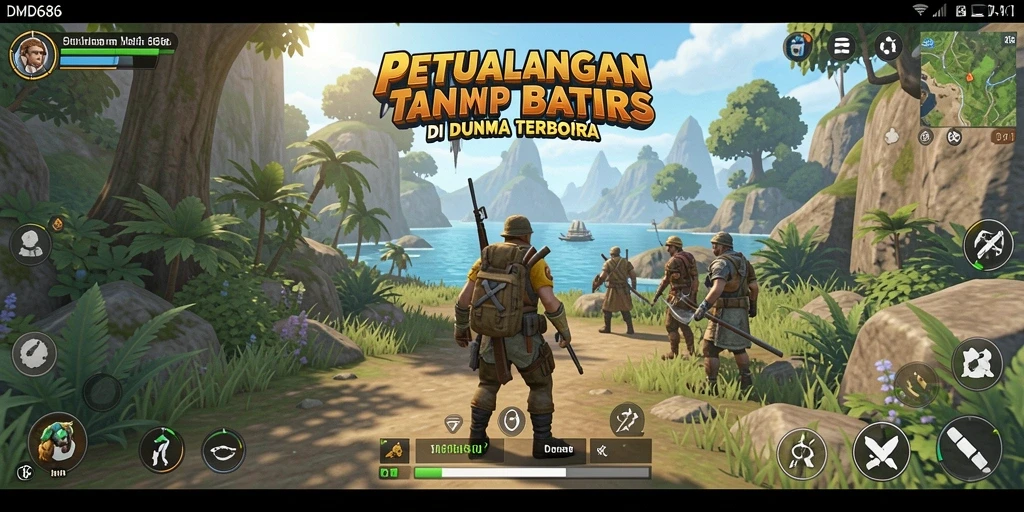 Gameplay DMD686 di dunia terbuka yang luas dan detail.