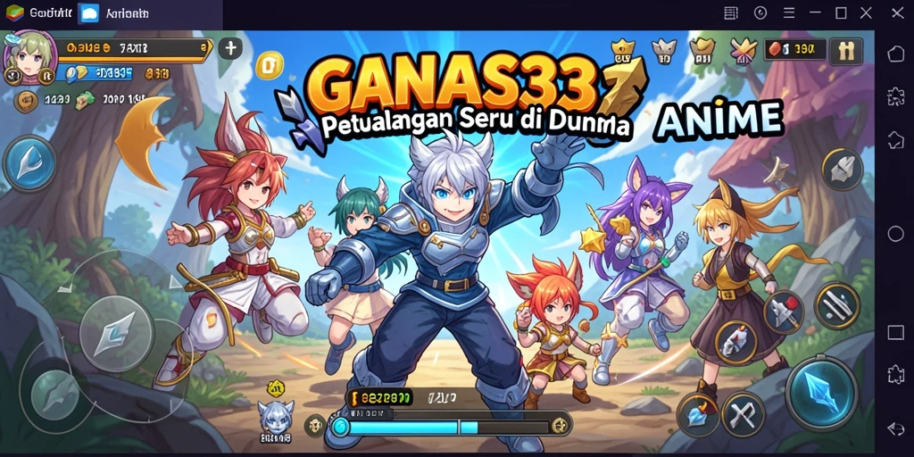 Tampilan gameplay menarik dari GANAS33 yang memperlihatkan karakter anime.