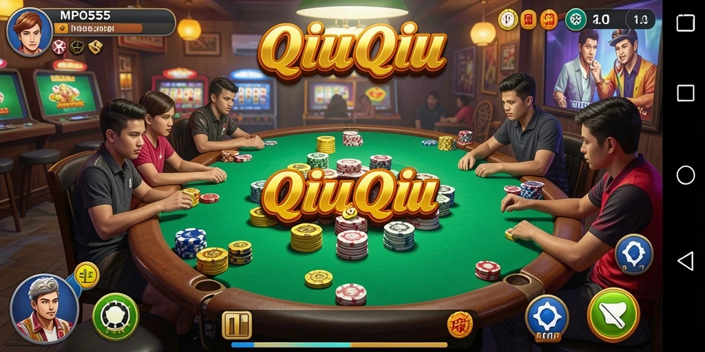 Tampilan gameplay seru dari MPO555 yang menunjukkan aksi QiuQiu.