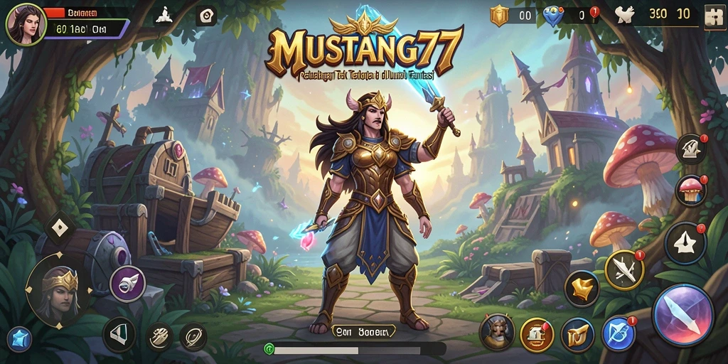 Tampak gameplay mendebarkan di dunia fantastis MUSTANG77.
