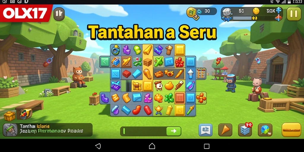 Screenshot gameplay OLX17 menampilkan tantangan puzzle yang menarik.