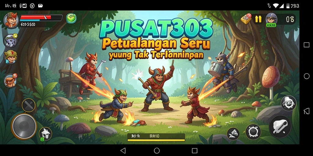 Tangkapan layar utama PUSAT303 menampilkan petualangan mendebarkan di dunia yang penuh warna.