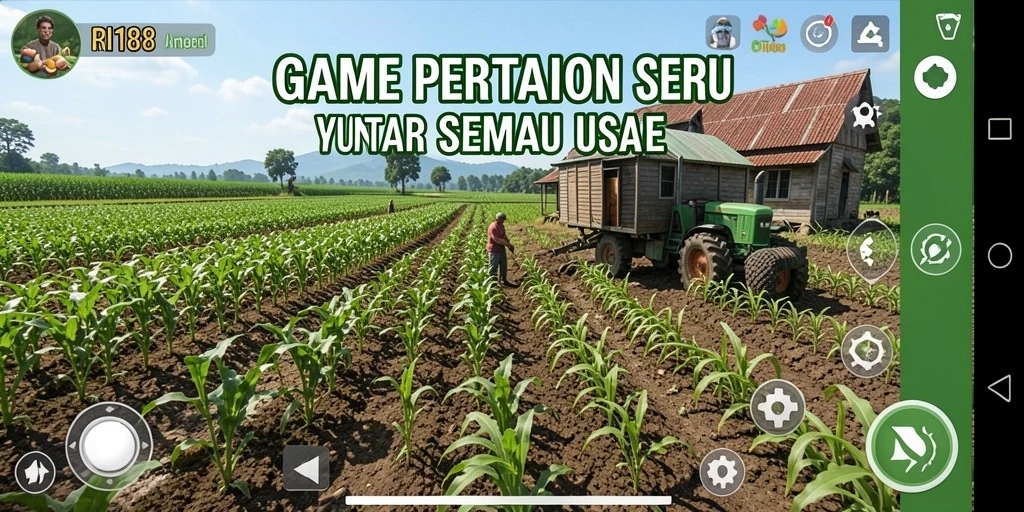 Tampilan gameplay RI188 dengan aktivitas bertani yang seru.