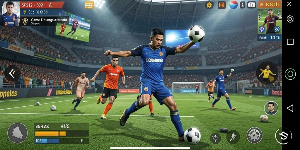 Tampilan gameplay menarik dari SP212 yang menampilkan pertandingan olahraga.