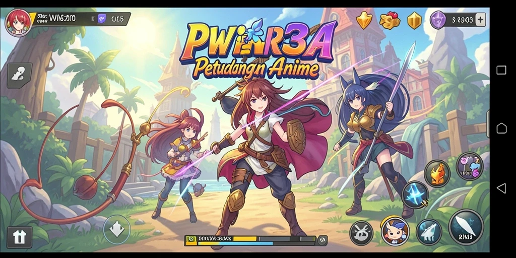 Gameplay menegangkan dengan karakter anime yang menarik.