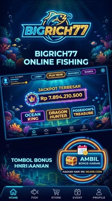 Tampilan utama aplikasi bigrich77 yang menarik dan user-friendly.